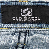 Hip Hop Old Skool Denim Shorts - 34W 12L Light Wash Cotton