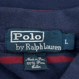 Polo By Ralph Lauren Striped Long Sleeve Polo Shirt - Large Navy Cotton