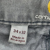 Carhartt Double Knee Carpenter Trousers - 34W 30L Grey Cotton