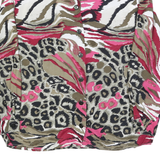 Womens Beige & Pink Animal Print Shirt Long Sleeve Collared L