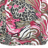 Womens Beige & Pink Animal Print Shirt Long Sleeve Collared L
