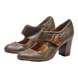 CLARKS Ballet Shoes Green Leather Womens UK 5.5