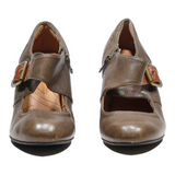 CLARKS Ballet Shoes Green Leather Womens UK 5.5