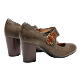 CLARKS Ballet Shoes Green Leather Womens UK 5.5