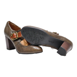 CLARKS Ballet Shoes Green Leather Womens UK 5.5