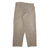 DICKIES Mens Cotton Blend Beige Regular Straight Leg Trousers W36 L32 Workwear