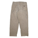 DICKIES Mens Cotton Blend Beige Regular Straight Leg Trousers W36 L32 Workwear