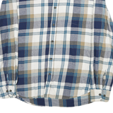 ST JOHNS BAY Mens Blue Beige Check Shirt L Cotton Long Sleeve Casual Button