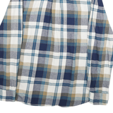 ST JOHNS BAY Mens Blue Beige Check Shirt L Cotton Long Sleeve Casual Button