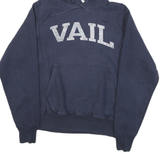 CHAMPION Mens Navy Blue Vail Pullover Hoodie S Cotton Blend Casual
