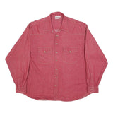 FREE LOOK Mens Red Cotton Shirt 2XL Long Sleeve Button Front Casual