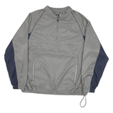 CHAMPION Mens Grey & Navy Track Jacket L Polyester Blend Windbreaker Zip