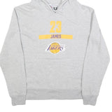 NBA Mens Grey James 23 Hoodie S Los Angeles Lakers Basketball Cotton Blend