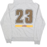 NBA Mens Grey James 23 Hoodie S Los Angeles Lakers Basketball Cotton Blend