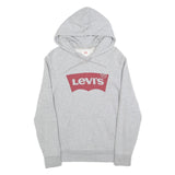 LEVI'S Mens Grey Hoodie S Cotton Blend Pullover Casual Sweatshirt