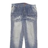 HARDY YANTO Mens Jeans Blue Regular Straight Denim Light W34 L32 Casual Wear