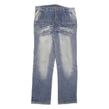 HARDY YANTO Mens Jeans Blue Regular Straight Denim Light W34 L32 Casual Wear