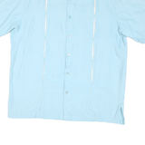 TORI RICHARD Mens Blue Cotton Blend Short Sleeve Shirt L Lionfish Print Casual