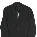 REISS Mens Black Classic Jacket L Polyester Blend Plain Button Closure Tailored