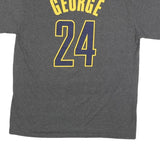 NBA Mens Grey Pacers George 24 Basketball Graphic T-Shirt L Short Sleeve Crew