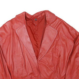 Womens Red Leather Jacket M Plain Trendy Comfortable Stylish
