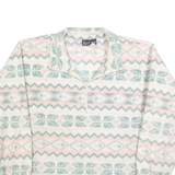 BAY CLUB Womens Cream & Pink Patterned Pullover Jumper Round Neck Chunky Knit M