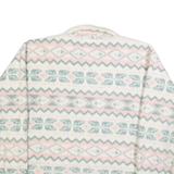 BAY CLUB Womens Cream & Pink Patterned Pullover Jumper Round Neck Chunky Knit M