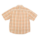 COLUMBIA Mens Beige & Cream Plaid Casual Shirt M Cotton Blend Button Pocket