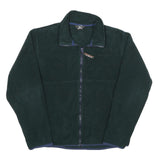 LL BEAN Womens Green Zip Jacket M Polyester Fleece Plain Outdoor Warm Layer