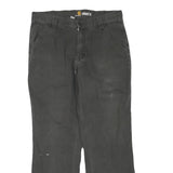 CARHARTT Mens Cotton Blend Black Regular Straight Trousers W36 L29 Workwear Zip
