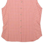 COLUMBIA Womens Pink & Black Check Sleeveless Shirt M Button Front Summer