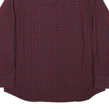 NAUTICA Mens Red & Navy Check Shirt L Button-Down Collar Long Sleeve Cotton