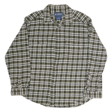 NORTHWEST OUTFITTERS Mens Green & White Check Shirt XL Casual Cotton Blend