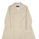 CROYDOR Womens Beige Cotton Button Jacket S Classic Plain Long Sleeve