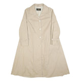 CROYDOR Womens Beige Cotton Button Jacket S Classic Plain Long Sleeve