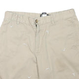 CHAPS Mens Shorts Beige Casual Embroidered Birds L W32 Cotton Blend