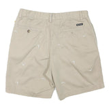 CHAPS Mens Shorts Beige Casual Embroidered Birds L W32 Cotton Blend