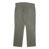 DICKIES Mens Cotton Blend Green Regular Straight Trousers W38 L34 Workwear Zip