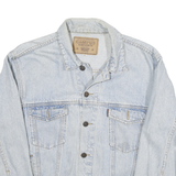 CAMPUS Mens Blue Denim Jacket M Cotton Button Plain Classic Casual Outerwear