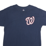 MAJESTIC Mens Blue Harper #34 Graphic T-Shirt L Short Sleeve Crew Neck Baseball