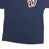 MAJESTIC Mens Blue Harper #34 Graphic T-Shirt L Short Sleeve Crew Neck Baseball