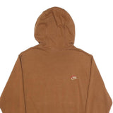NIKE Mens Brown Hoodie M Cotton Blend Pullover Stylish Logos