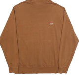 NIKE Mens Brown Hoodie M Cotton Blend Pullover Stylish Logos