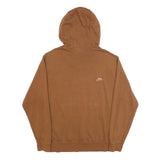 NIKE Mens Brown Hoodie M Cotton Blend Pullover Stylish Logos