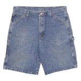OLD MILL Mens Blue Denim Casual Cotton Blend Shorts 2XL W36 Carpenter Pockets