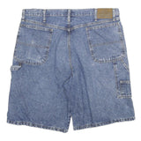OLD MILL Mens Blue Denim Casual Cotton Blend Shorts 2XL W36 Carpenter Pockets
