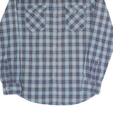 WRANGLER Mens Blue & Orange Checked Shirt M Casual Cotton Blend Long Sleeve