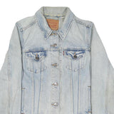 LEVI'S Womens Light Blue Denim Jacket S Cotton Blend Button Closure Classic Fit