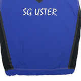 CATS Mens Blue & Black White Colourblock S Nylon Zip Sleeveless Sports Logo