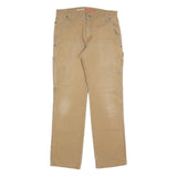 DICKIES Mens Slim Beige Jeans Denim W32 L30 Workwear Utility Zip Closure